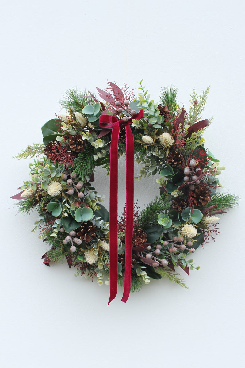 Faux Christmas Door Wreath | Cranberry Fizz – Flourish and Grow