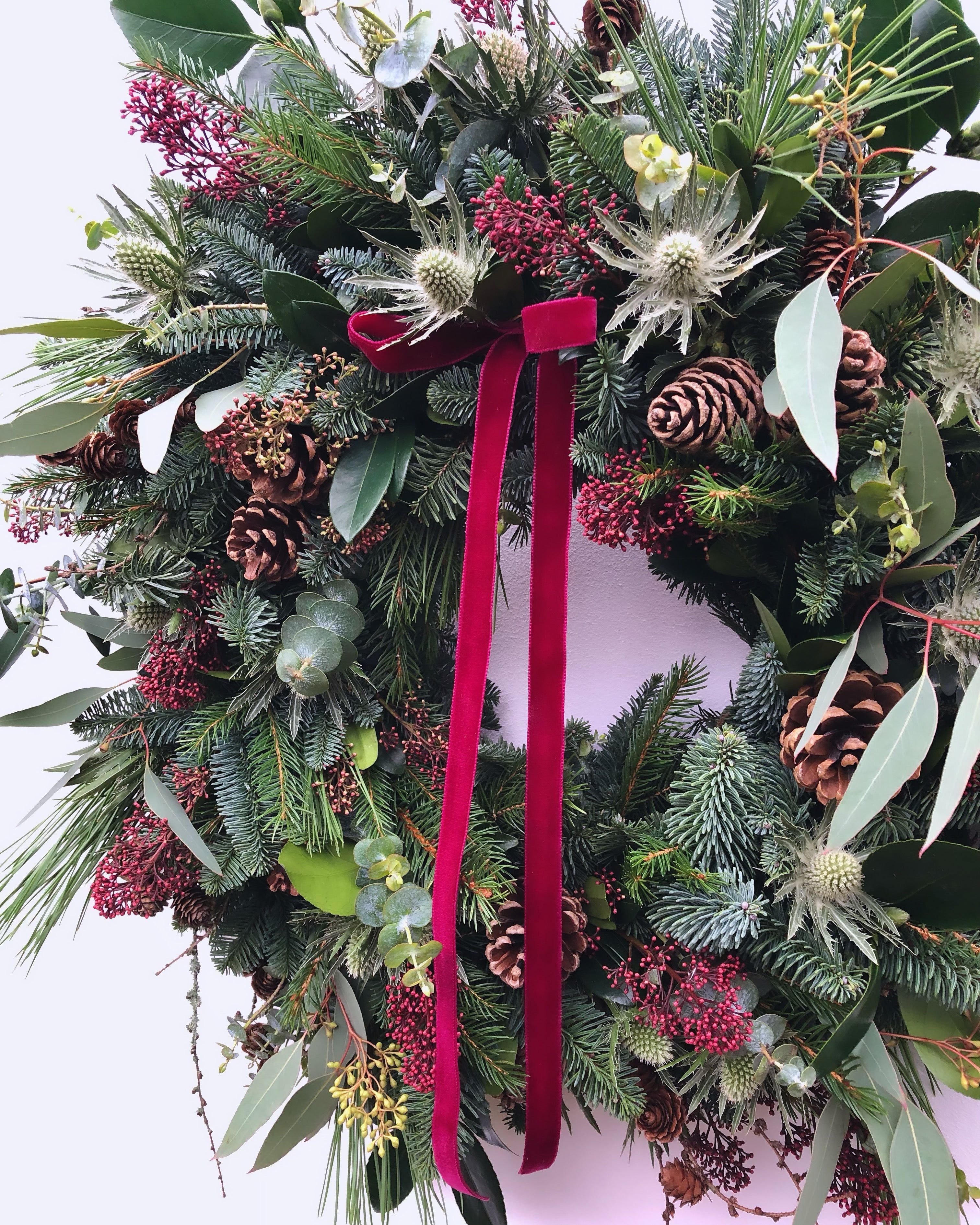 Fresh Christmas Door Wreath | The Mulberry