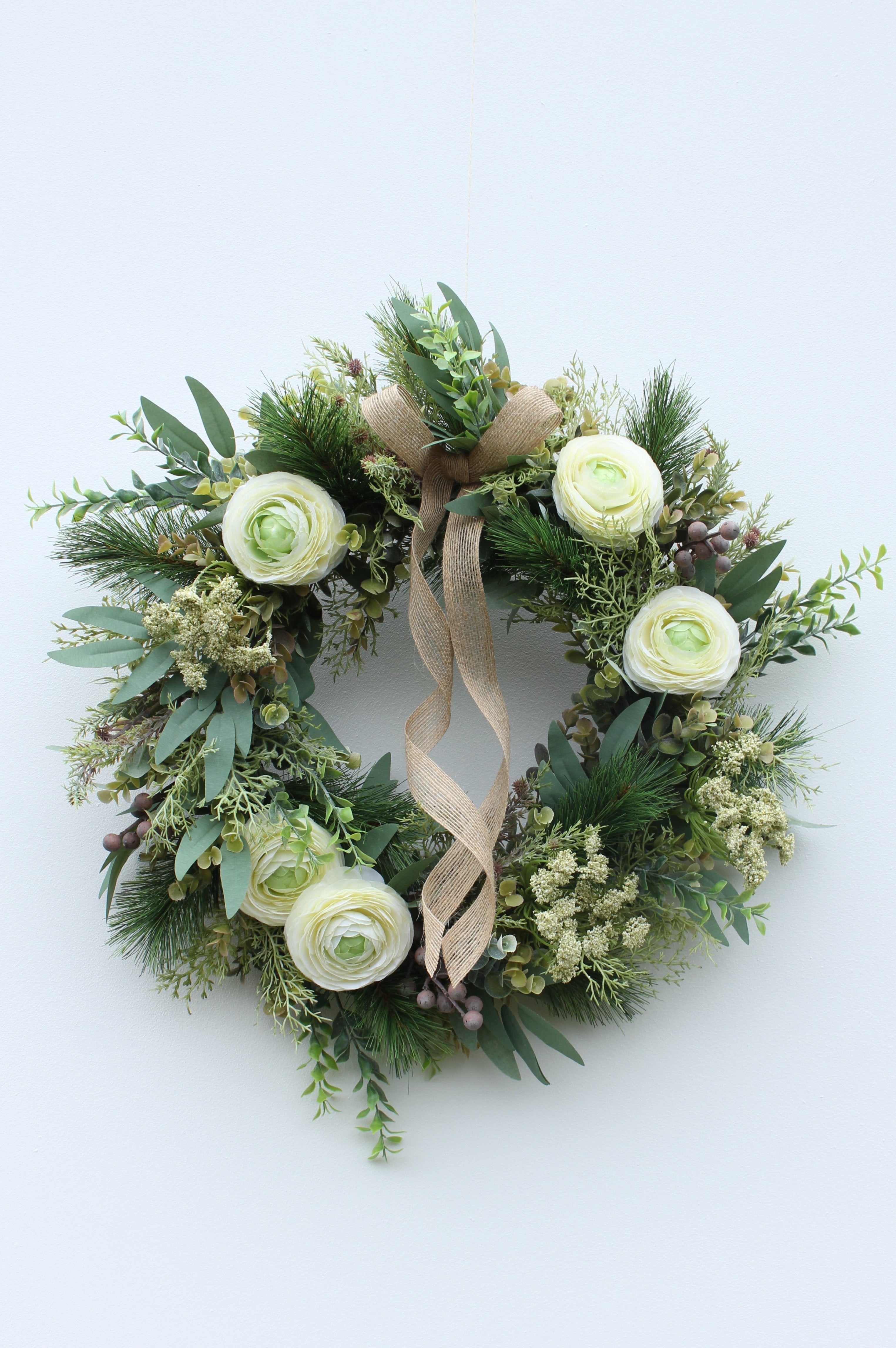 Faux Christmas Door Wreath | Brandy Butter