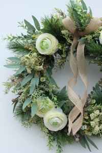 Faux Christmas Door Wreath | Brandy Butter