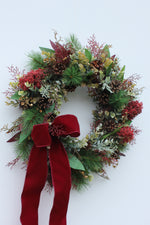 Load image into Gallery viewer, Faux Christmas Door Wreath | Mulled Wine
