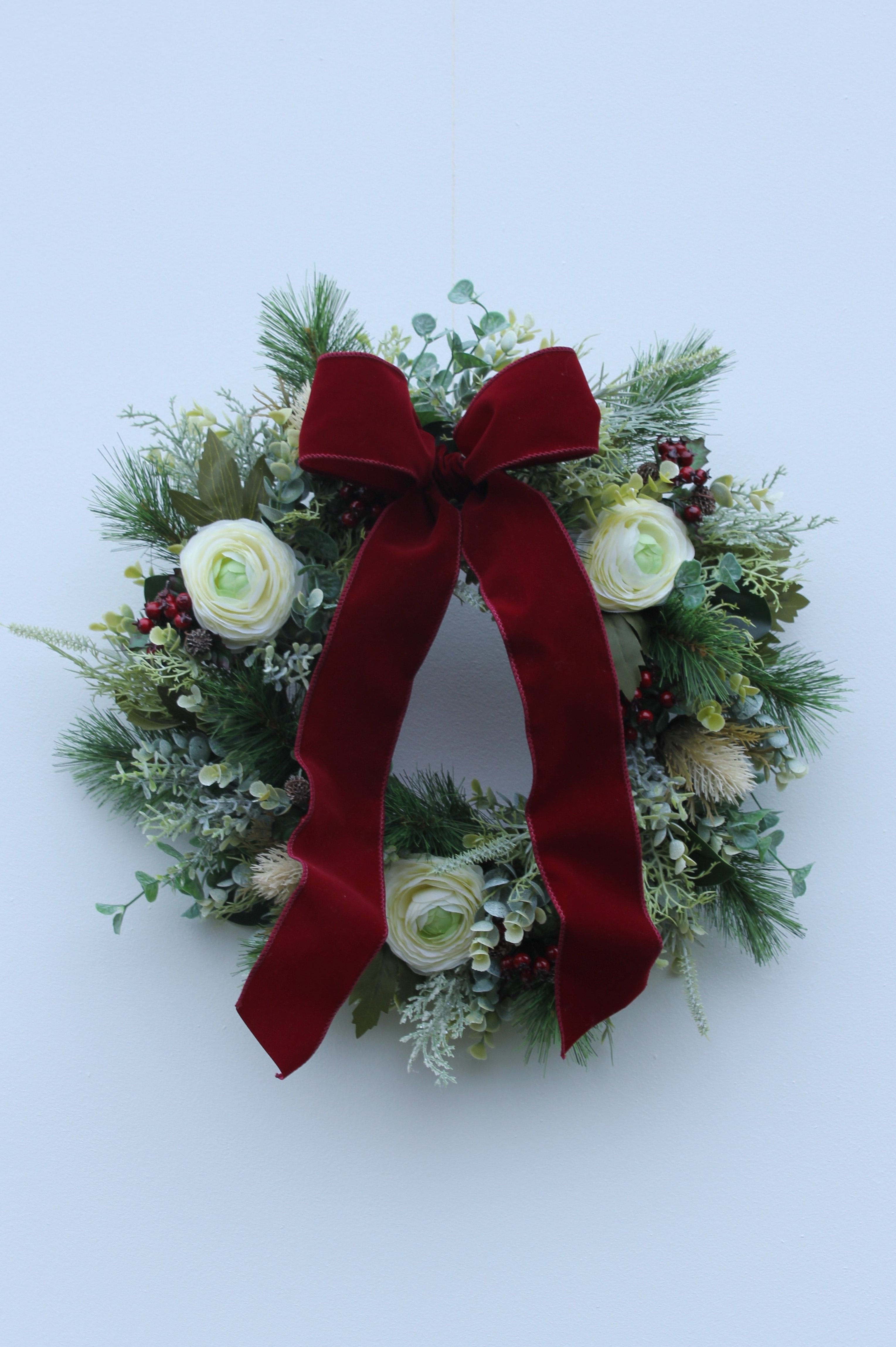 Faux Christmas Door Wreath | Candy Cane Lane