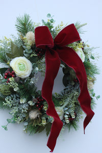 Faux Christmas Door Wreath | Candy Cane Lane