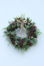 Load image into Gallery viewer, Faux Christmas Door Wreath | Figgy Pudding
