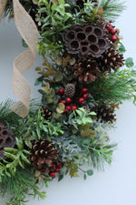 Load image into Gallery viewer, Faux Christmas Door Wreath | Figgy Pudding
