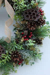 Faux Christmas Door Wreath | Figgy Pudding