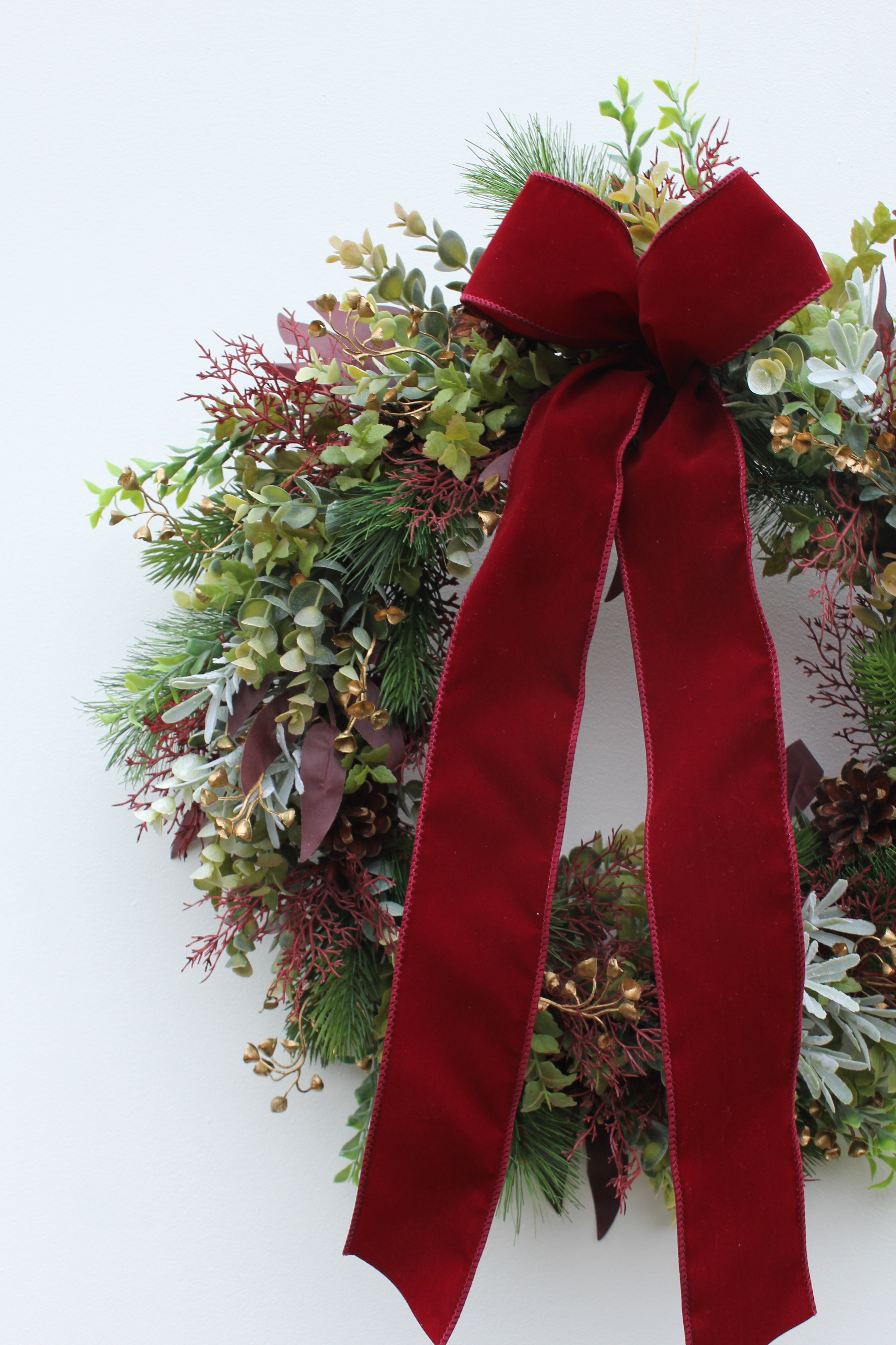 Faux Christmas Door Wreath | Festive Cheer