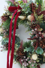 Load image into Gallery viewer, Faux Christmas Door Wreath | Cranberry Fizz
