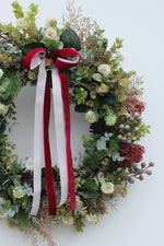 Load image into Gallery viewer, Faux Christmas Door Wreath | Merry and Bright
