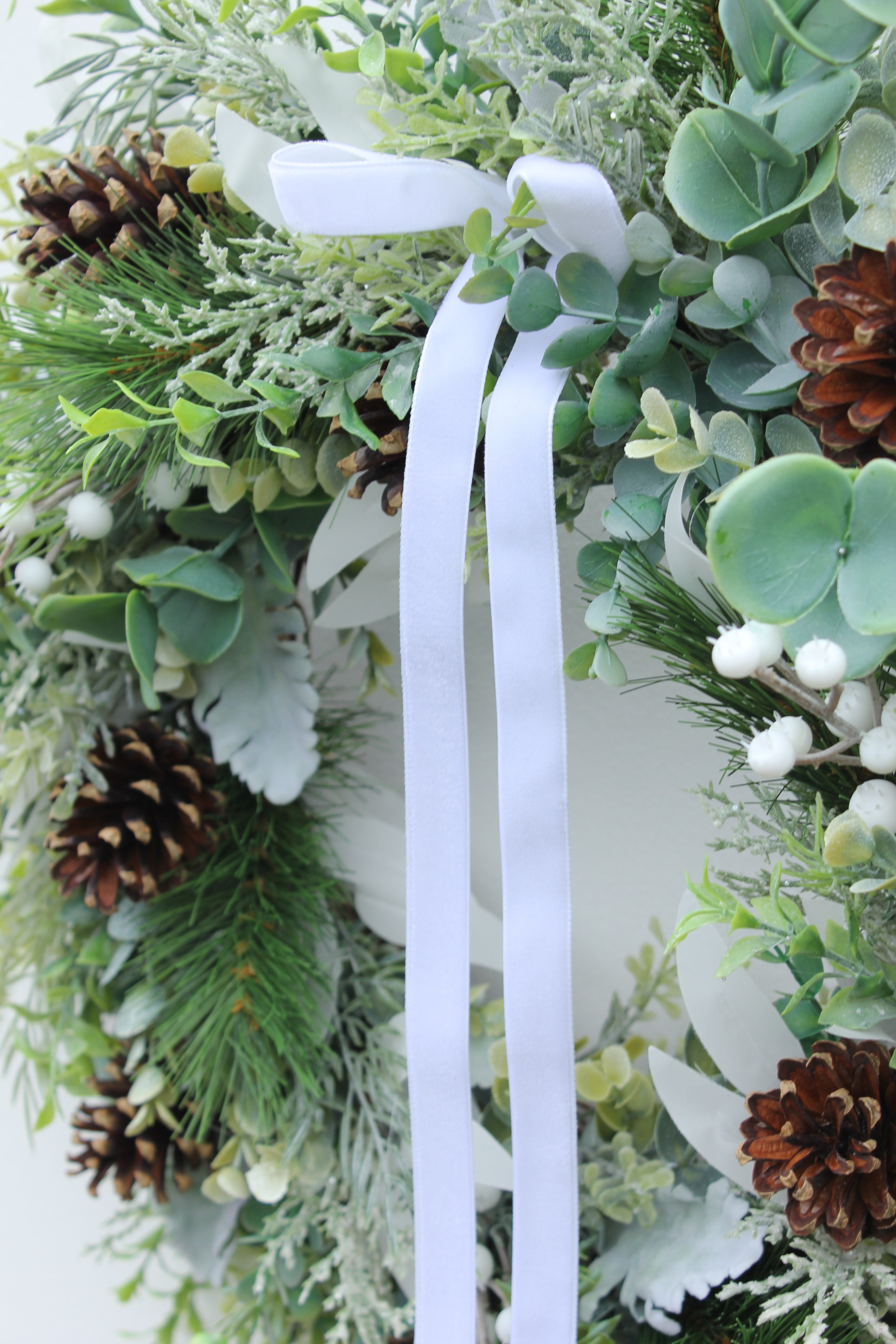 Faux Christmas Door Wreath | Snow Fall