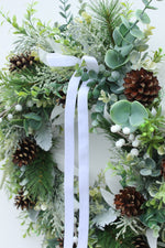 Load image into Gallery viewer, Faux Christmas Door Wreath | Snow Fall
