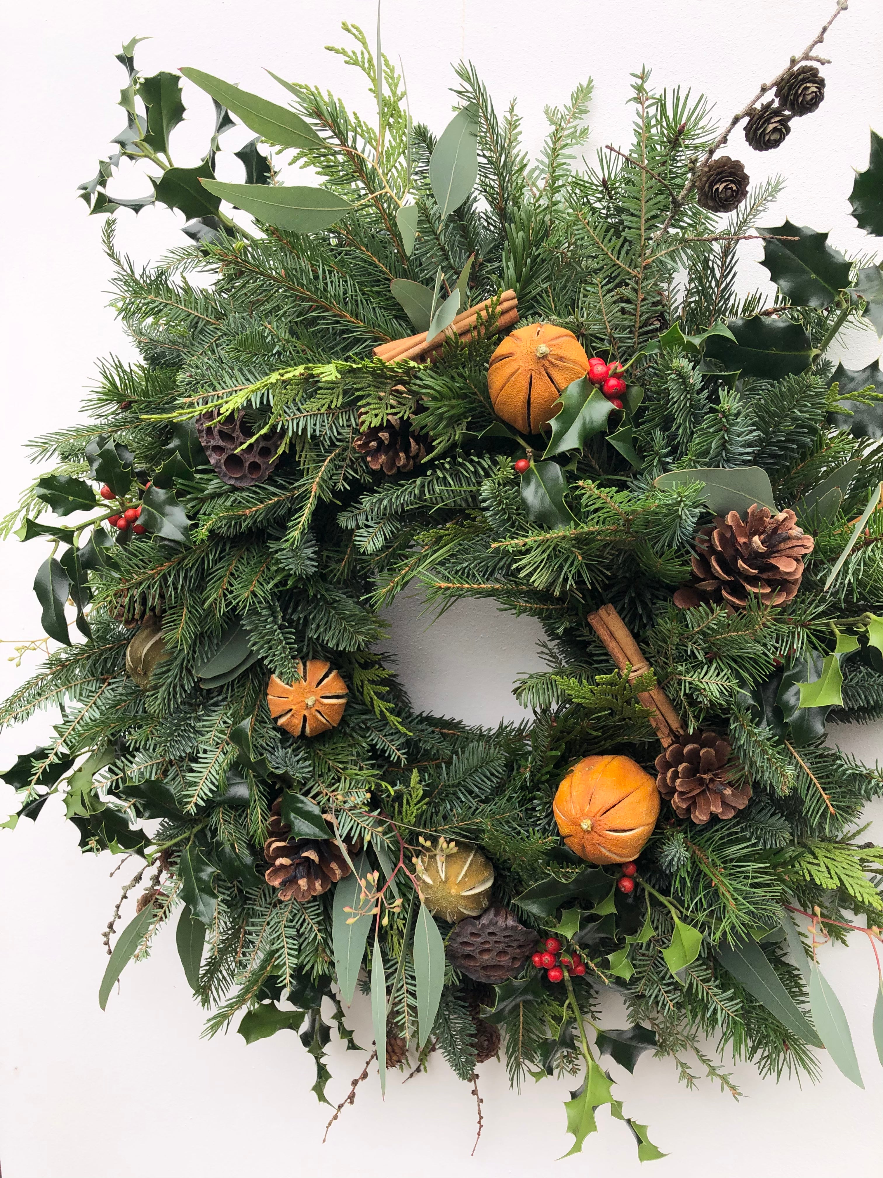 Fresh Christmas Door Wreath | A Country Christmas