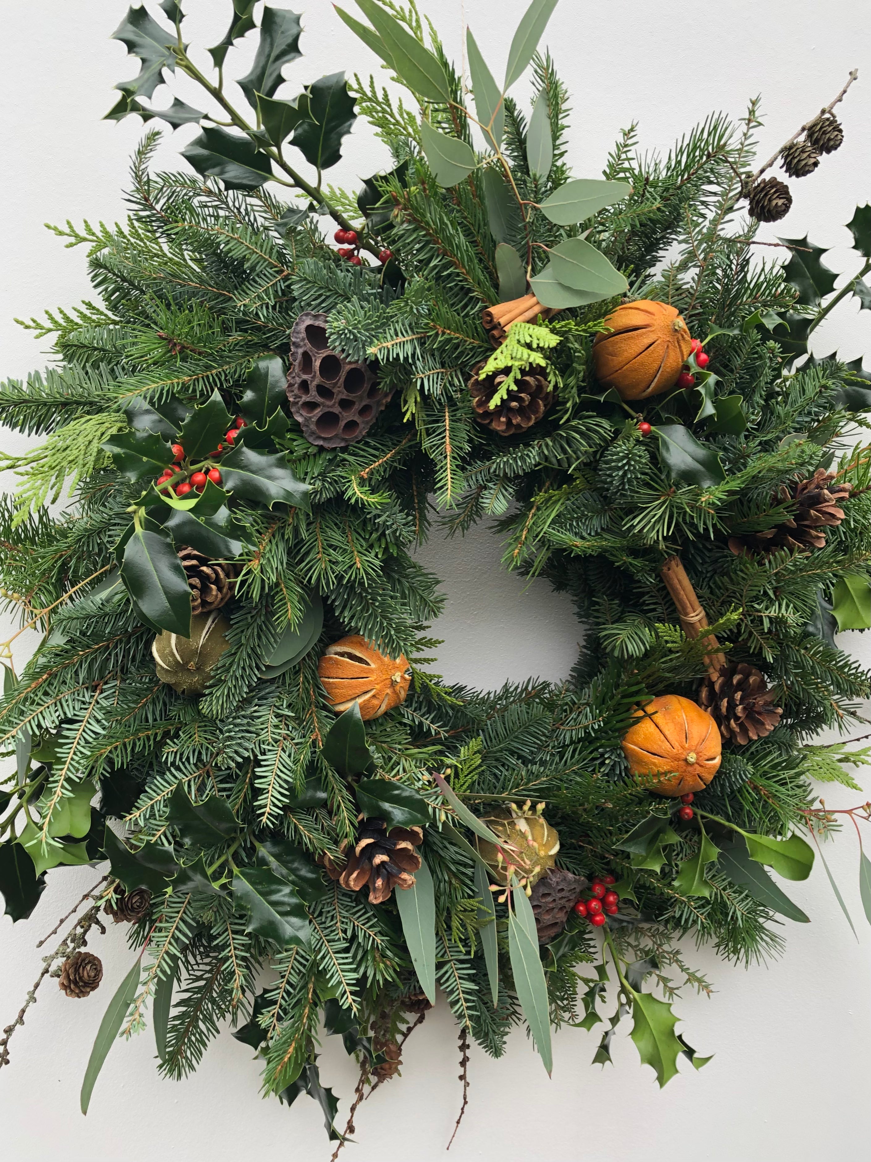 Fresh Christmas Door Wreath | A Country Christmas